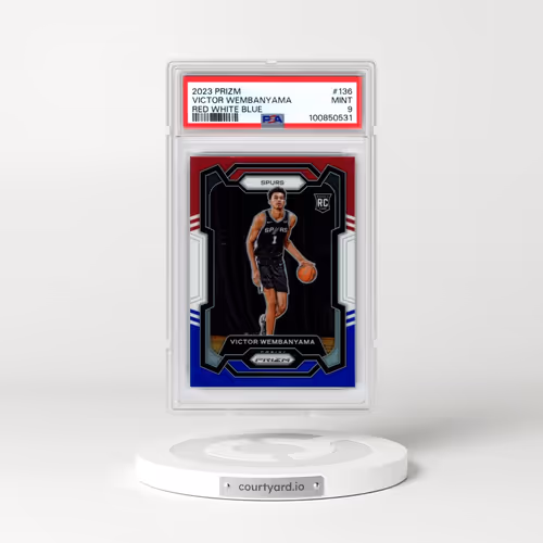 2023 Panini Prizm #136 Victor Wembanyama - Red White Blue (PSA 9 MINT)
