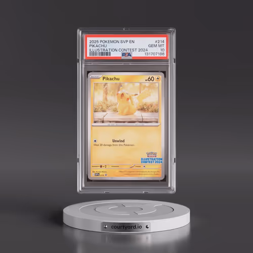2025 Pokémon Svp EN-SV Black Star Promo #214 Pikachu - Illustration Contest 2024 (PSA 10 GEM MINT)