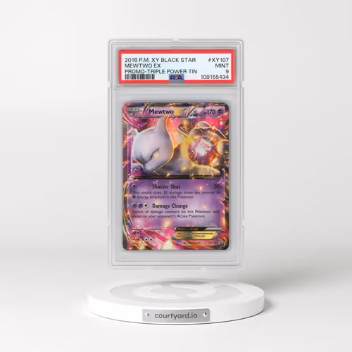 2016 Pokémon XY Black Star Promo #XY107 Mewtwo EX - Holo Triple Power Tin (PSA 9 MINT)