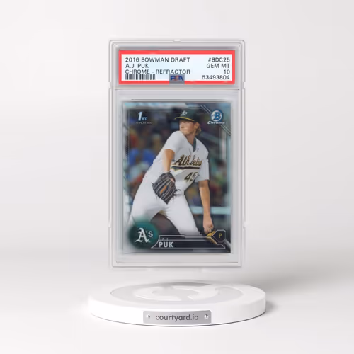 2016 Bowman Draft #BDC25 A.J. Puk - Chrome-Refractor (PSA 10 GEM MINT)