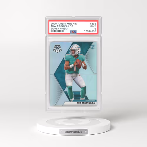 2020 Panini Mosaic #203 Tua Tagovailoa - Silver Prizm (PSA 9 MINT)