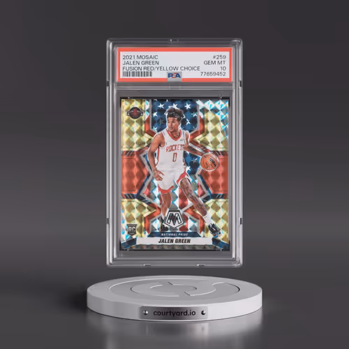 2021 Panini Mosaic #259 Jalen Green - Fusion Red/Yellow Choice (PSA 10 GEM MINT)