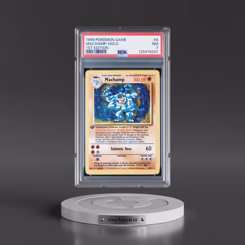 1999 Pokémon Game #8 Machamp - 1st Edition Holo (PSA 7 NM)