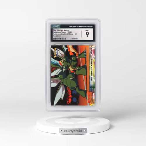 1999 Pokémon the First Movie #34 The Ultimate Match - First Print (Blue Topps Logo) (CGC 9 MINT)
