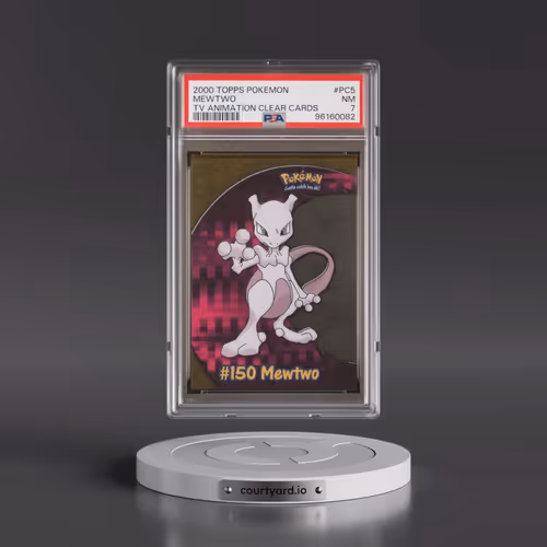 2000 Topps Pokémon TV Animation Clear Cards #PC5 Mewtwo (PSA 7 NM)