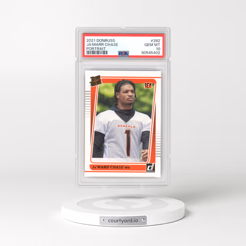 2021 Panini Donruss #262 JA'Marr Chase - Portrait (PSA 10 GEM MINT)