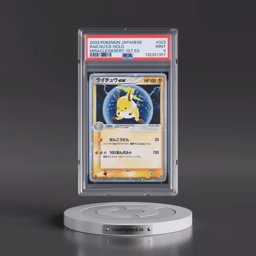 2003 Pokémon Miracle of the Desert #023 Raichu EX - 1st Edition Holo Holo (PSA 9 MINT)