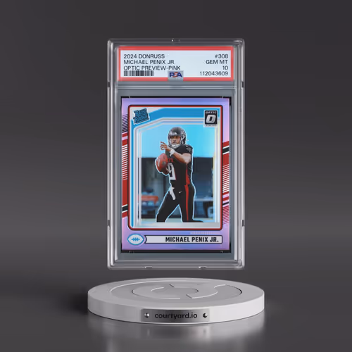 2024 Panini Donruss #308 Michael Penix Jr. - Optic Preview-Pink (PSA 10 GEM MINT)