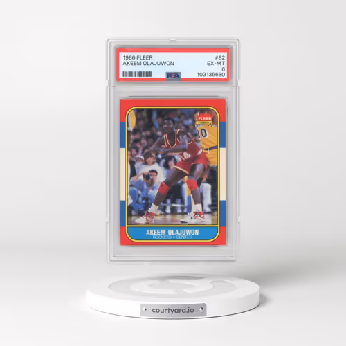 1986 Fleer #82 Akeem Olajuwon (PSA 6 EX-MT)