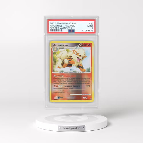 2007 Pokémon Diamond & Pearl Secret Wonders #22 Arcanine - Reverse Foil (PSA 9 MINT)