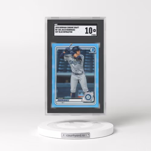 2020 Bowman Draft #BD188 Julio Rodriguez - Chrome-Sky Blue Refractor (SGC 10 GEM MINT)