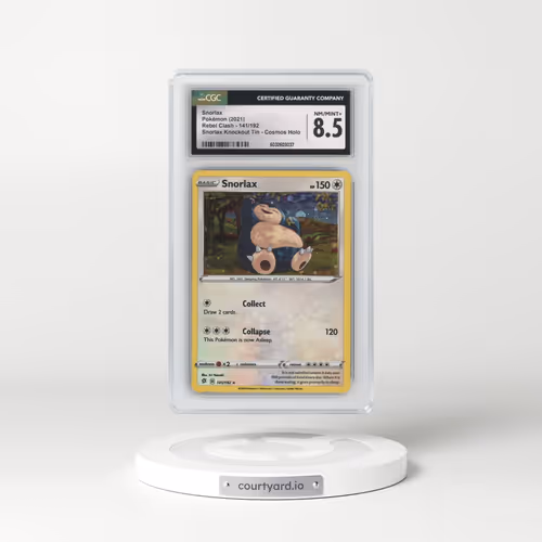 2020 Rebel Clash #141/192 Snorlax - Cosmos Holo Snorlax Knockout Tin (CGC 8.5 NM-MT+)