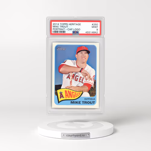 2014 Topps Heritage #250 Mike Trout - Portrait-Cap Logo (PSA 9 MINT)
