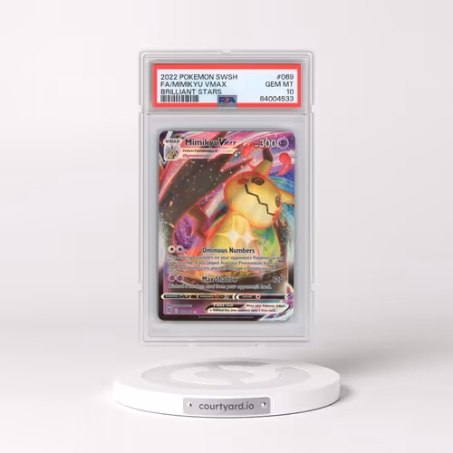 2022 Pokémon Sword & Shield Brilliant Stars #069 Mimikyu Vmax - Full Art (PSA 10 GEM MINT)