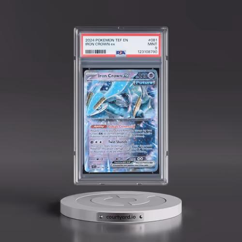 2024 Pokémon Tef EN-Temporal Forces #081 Iron Crown EX - Holo (PSA 9 MINT)