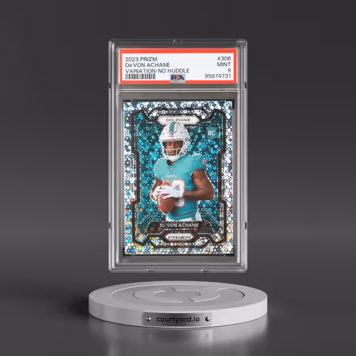2023 Panini Prizm #306 DE'Von Achane - Variation-No Huddle (PSA 9 MINT)