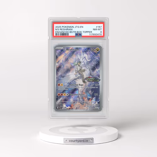 2025 Pokémon Jtg EN-Journey Together #167 N's Reshiram - Enhanced Booster Box Topper (PSA 8 NM-MT)