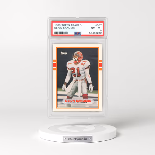 1989 Topps Traded #30T Deion Sanders (PSA 8 NM-MT)