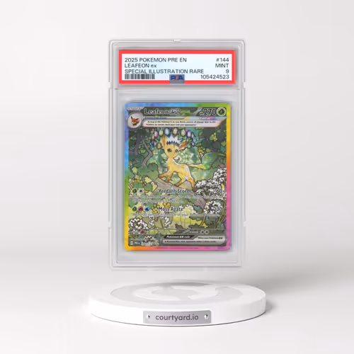 2025 Pokémon Pre EN-Prismatic Evolutions #144 Leafeon EX - Holo Special Illustration Rare (PSA 9 MIN