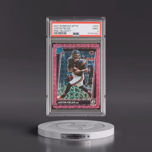 2021 Panini Donruss Optic #204 Justin Fields - Pink Velocity (PSA 9 MINT)