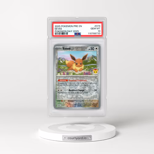 2025 Pokémon Pre EN-Prismatic Evolutions #074 Eevee - Pokemon Day 2025 (PSA 10 GEM MINT)