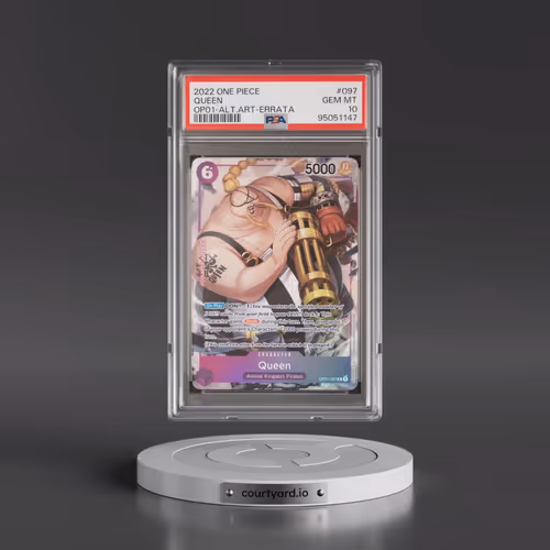 2022 One Piece OP01-Romance Dawn #097 Queen - Alternate Art-Errata (PSA 10 GEM MINT)