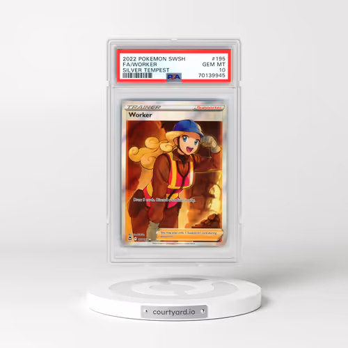 2022 Pokémon Sword & Shield Silver Tempest #195 Worker - Full Art (PSA 10 GEM MINT)