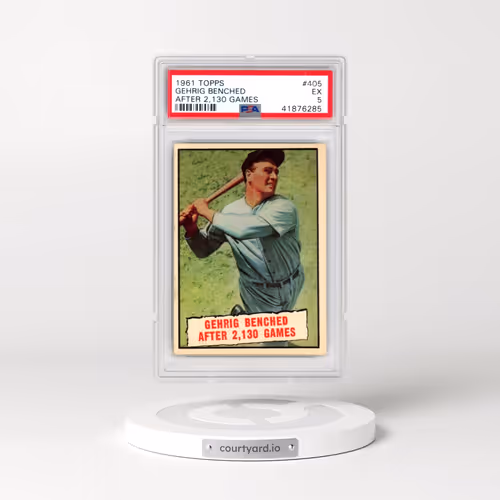 1961 Topps #405 Gehrig Benched - After 2,130 Games (PSA 5 EX)