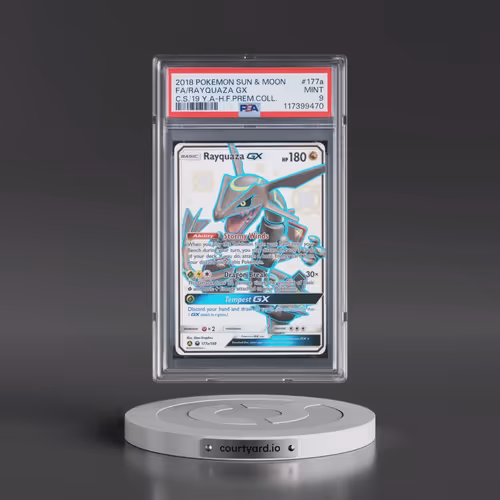 2018 Pokémon Sun & Moon Celestial Storm #177a Rayquaza GX - Holo Full Art 2019 Yellow A Hidden Fates