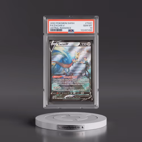 2022 Pokémon Sword & Shield Astral Radiance #TG21 Zacian V - Holo Full Art (PSA 10 GEM MINT)