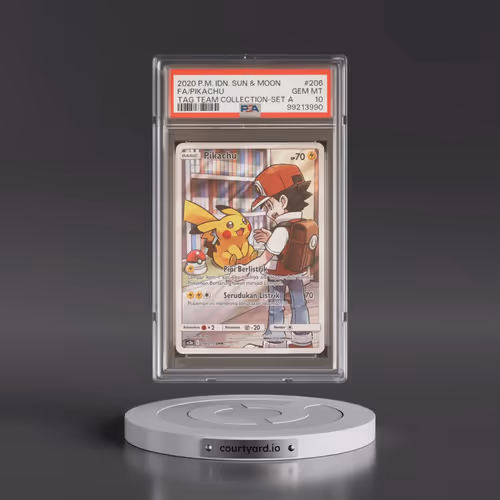 2020 Pokémon Sun & Moon Tag Team Collection #206 Pikachu - Full Art Set A (PSA 10 GEM MINT)