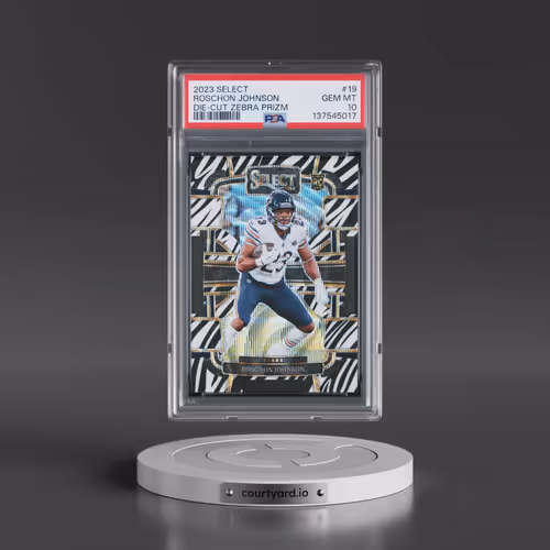 2023 Panini Select #19 Roschon Johnson - Die-Cut Zebra Prizm (PSA 10 GEM MINT)