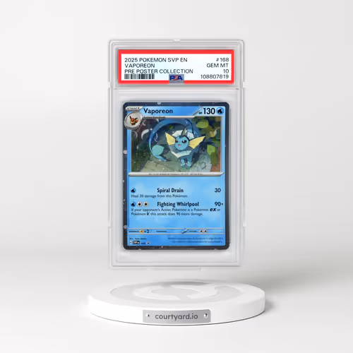 2025 Pokémon Svp EN-SV Black Star Promo #168 Vaporeon - Prismatic Evolutions Poster Collection (PSA 10 GEM MINT)