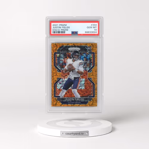 2021 Panini Prizm #334 Justin Fields - Disco Prizm (PSA 10 GEM MINT)