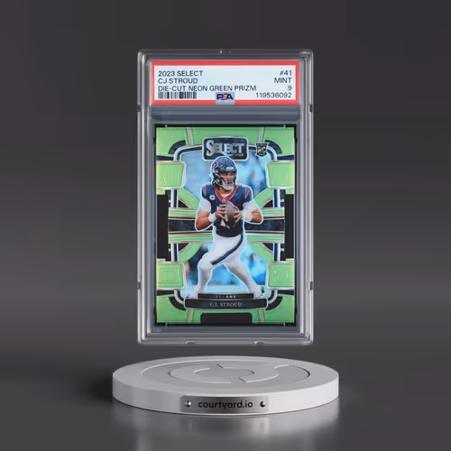 2023 Panini Select #41 CJ Stroud - Die-Cut Neon Green Prizm (PSA 9 MINT)