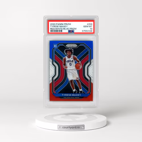 2020 Panini Prizm #256 Tyrese Maxey - Red/White/Blue Prizm (PSA 10 GEM MINT)