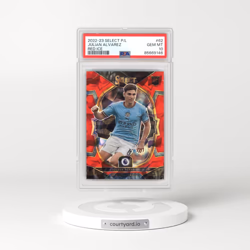 2022-23 Panini Select Premier League #62 Julian Alvarez - Red Ice (PSA 10 GEM MINT)