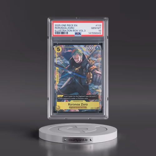2025 One Piece Promos #113 Roronoa Zoro - Illustration Box Vol.3 (PSA 10 GEM MINT)