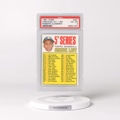 1967 Topps #361 Checklist 371-457 - Roberto Clemente (PSA 4 VG-EX)