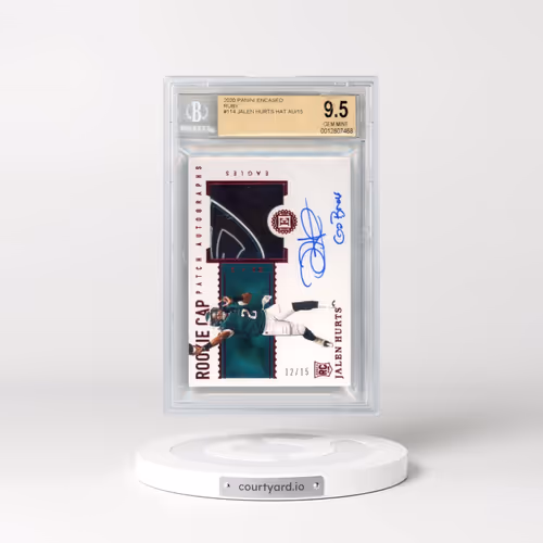 2020 Panini Encased Ruby #114 Jalen Hurts HAT AU/15 (BGS 9.5 GEM MINT)