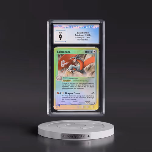 2003 EX Dragon (2003 Copyright, w/ "e" Symbol) #19/97 Salamence - Reverse Holo (CGC 9 MINT)
