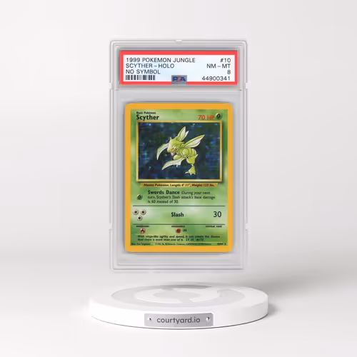 1999 Pokémon Jungle #10 Scyther - Holo No Symbol (PSA 8 NM-MT)