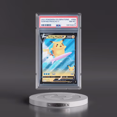2021 Pokémon Celebrations #008 Surfing Pikachu V - Holo (PSA 8 NM-MT)