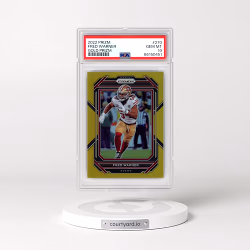 2022 Panini Prizm #270 Fred Warner - Gold Prizm (PSA 10 GEM MINT)