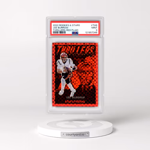 2022 Panini Rookies & Stars Thrillers #TH6 Joe Burrow - Red Plaid (PSA 9 MINT)