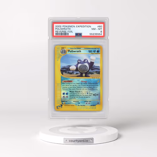 2002 Pokémon Expedition #60 Poliwrath - Reverse Foil (PSA 8 NM-MT)