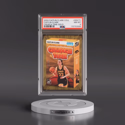 2024 Panini Caitlin Clark Collection Crunch Time #SSCT1 Caitlin Clark - Gold (PSA 8 NM-MT)