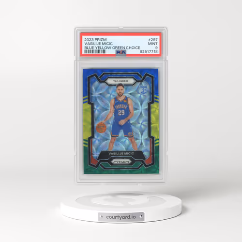 2023 Panini Prizm #297 Vasilije Micic - Blue Yellow Green Choice (PSA 9 MINT)