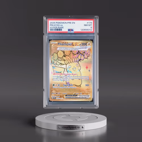 2025 Pokémon Pre EN-Prismatic Evolutions #179 Pikachu EX - Holo Hyper Rare (PSA 8 NM-MT)