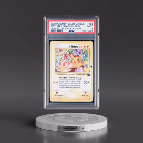 2021 Pokémon Celebrations Classic Collection #24 Birthday Pikachu - Holo (PSA 9 MINT)